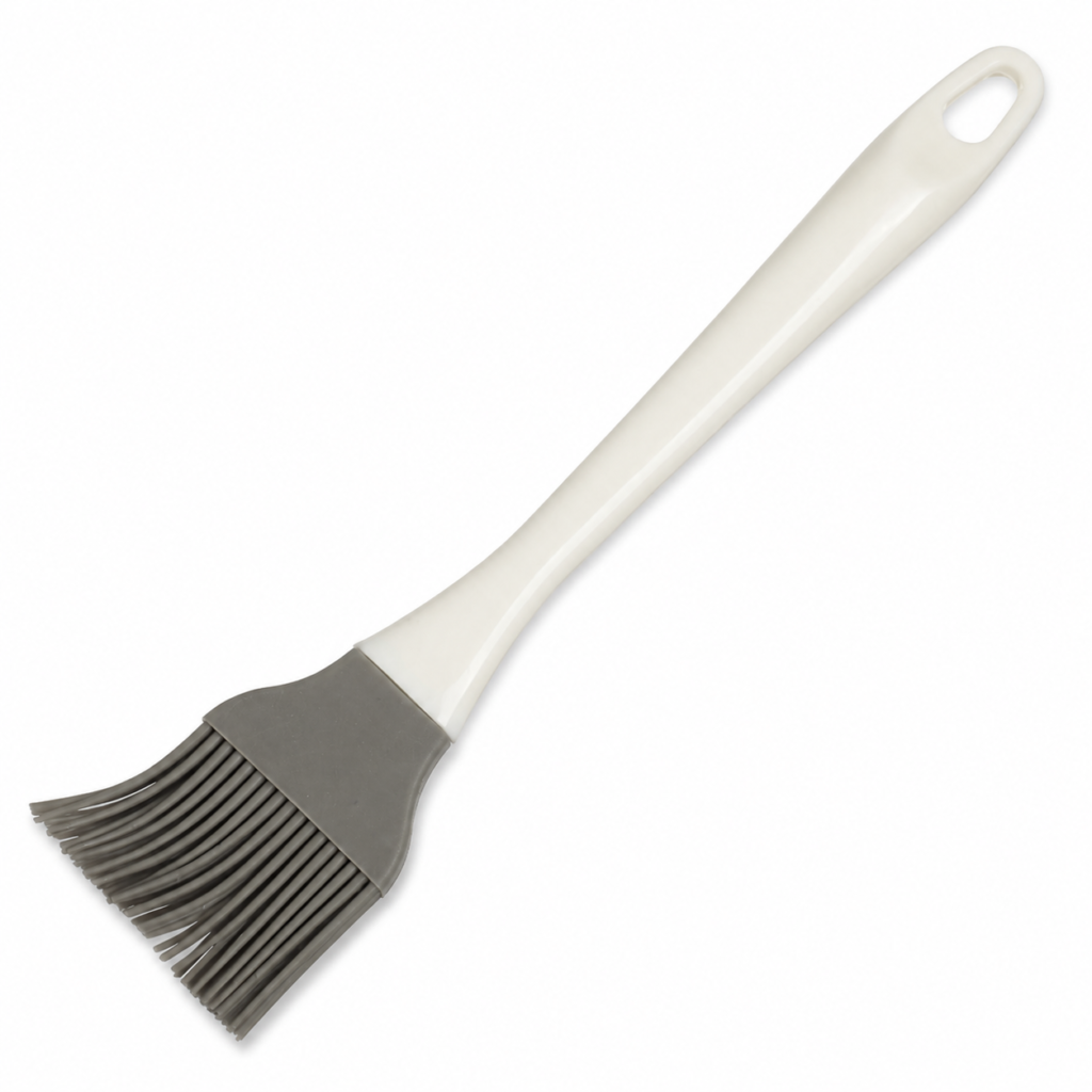 Pincel de silicona gris con mango largo, 22,5 cm