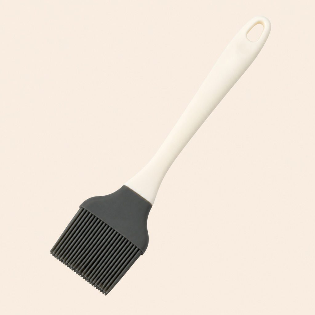 Pincel de silicona para repostería, mango largo blanco, 23 cm