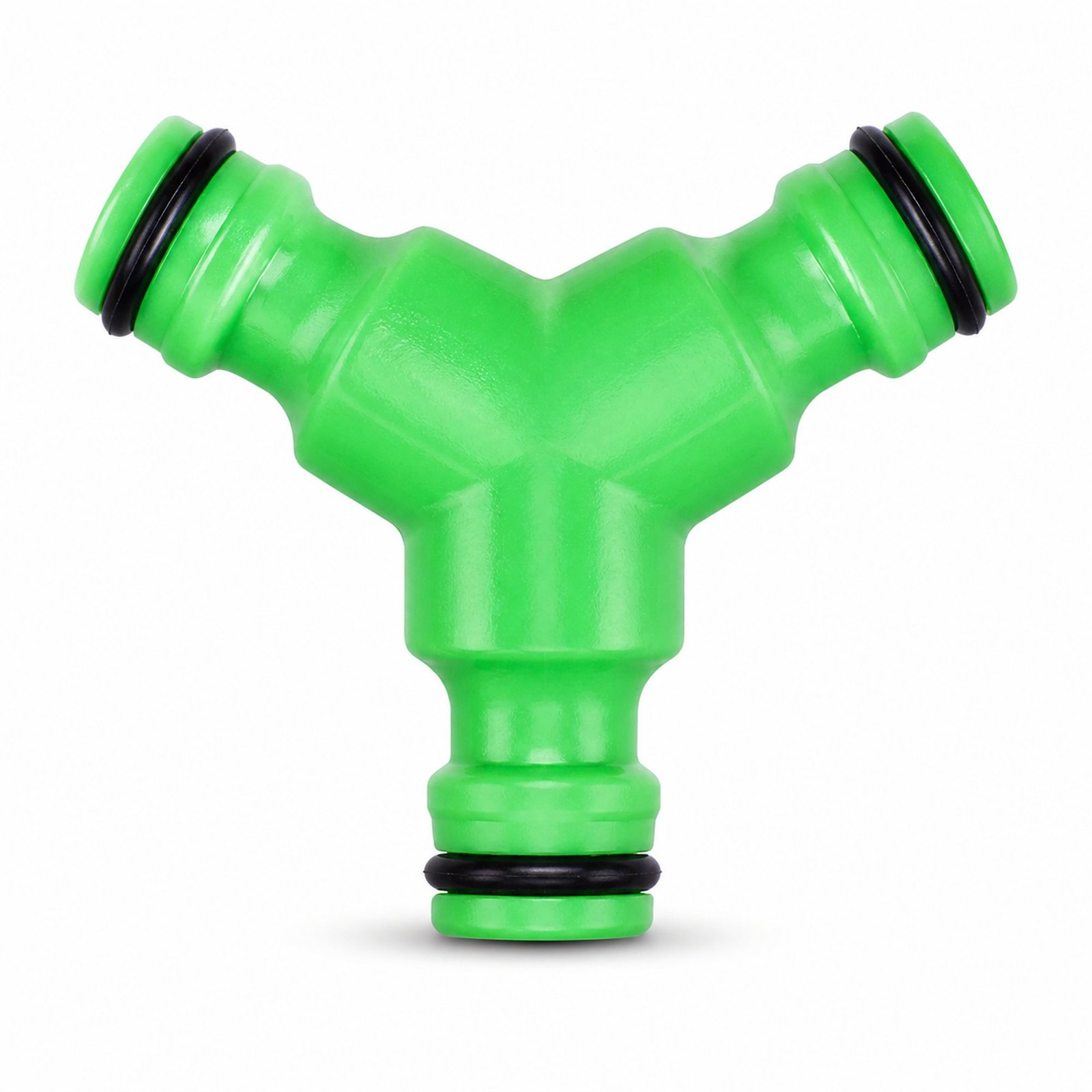Conector rápido triple tipo Y verde para manguera de 1/2 pulgada, SKU 40009