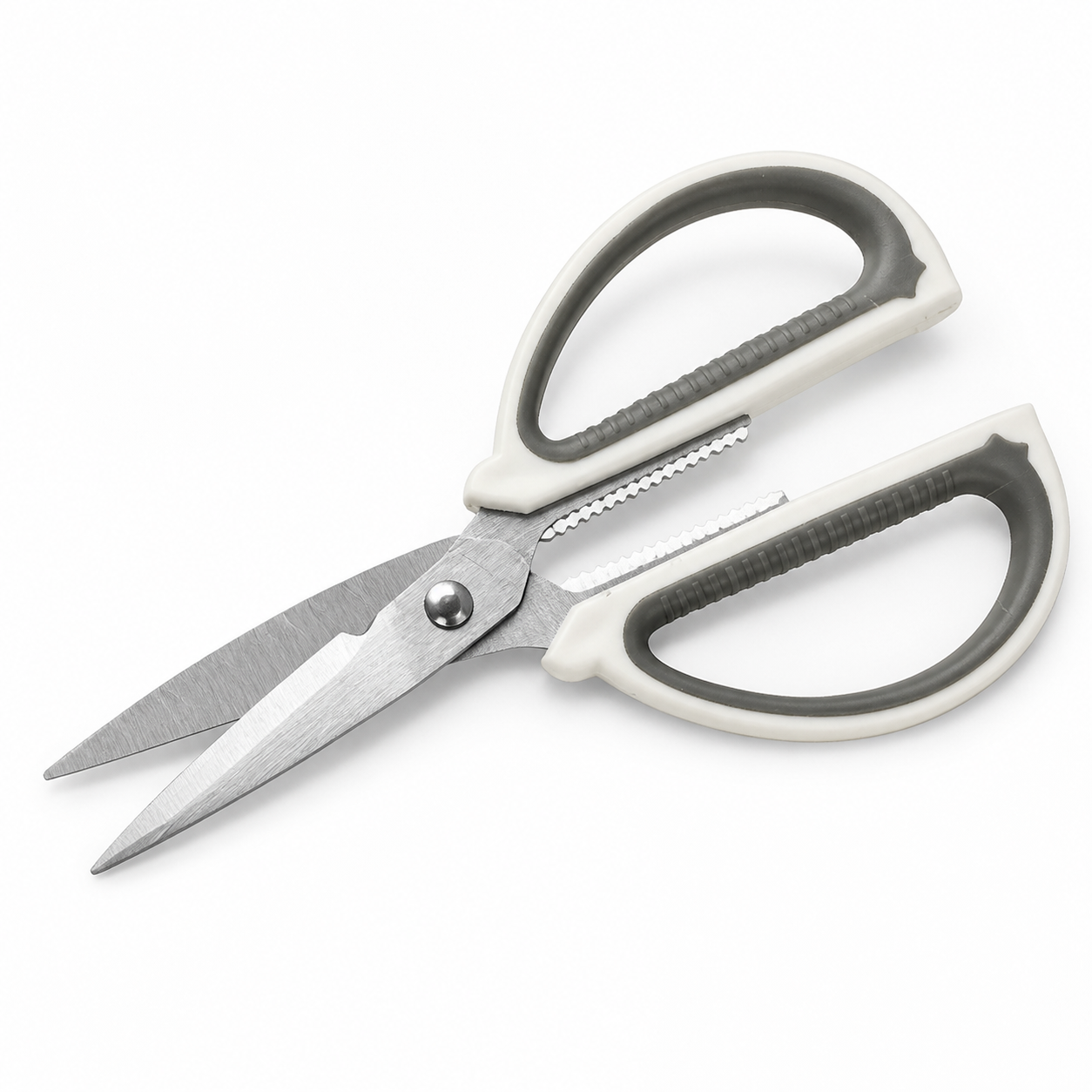 Tijeras de cocina compactas multiuso con hojas metálicas y agarre antideslizante, 15,5 cm - Imagen 2