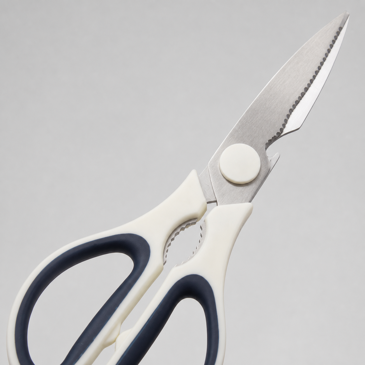 Tijeras de cocina multiuso con hojas metálicas y agarre antideslizante, 17 cm