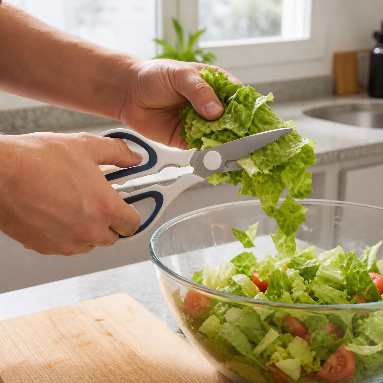Tijeras de cocina multiuso con hojas metálicas y agarre antideslizante, 17 cm - Imagen 6