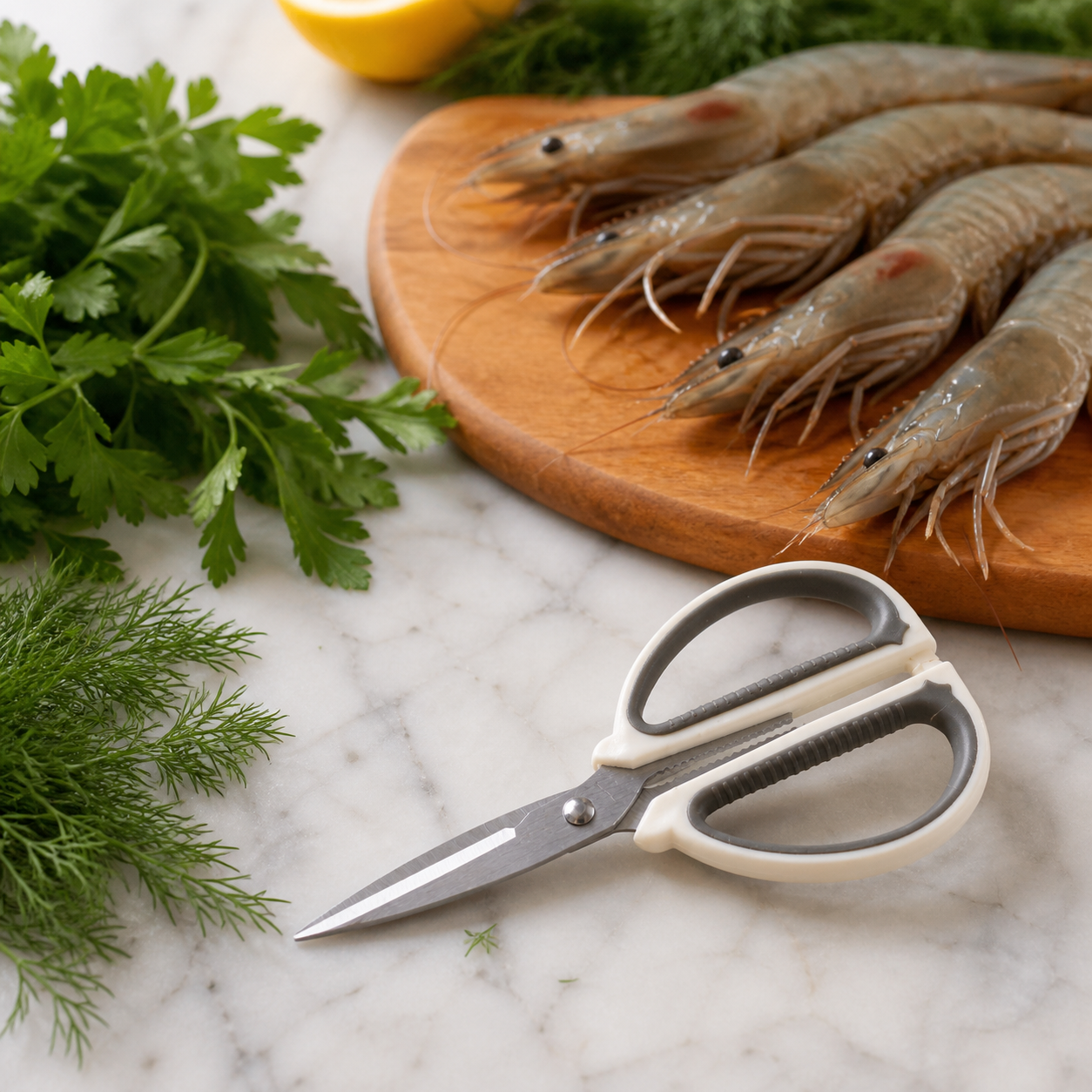 Tijeras de cocina pequeñas multiuso con hojas metálicas y agarre antideslizante - Imagen 7