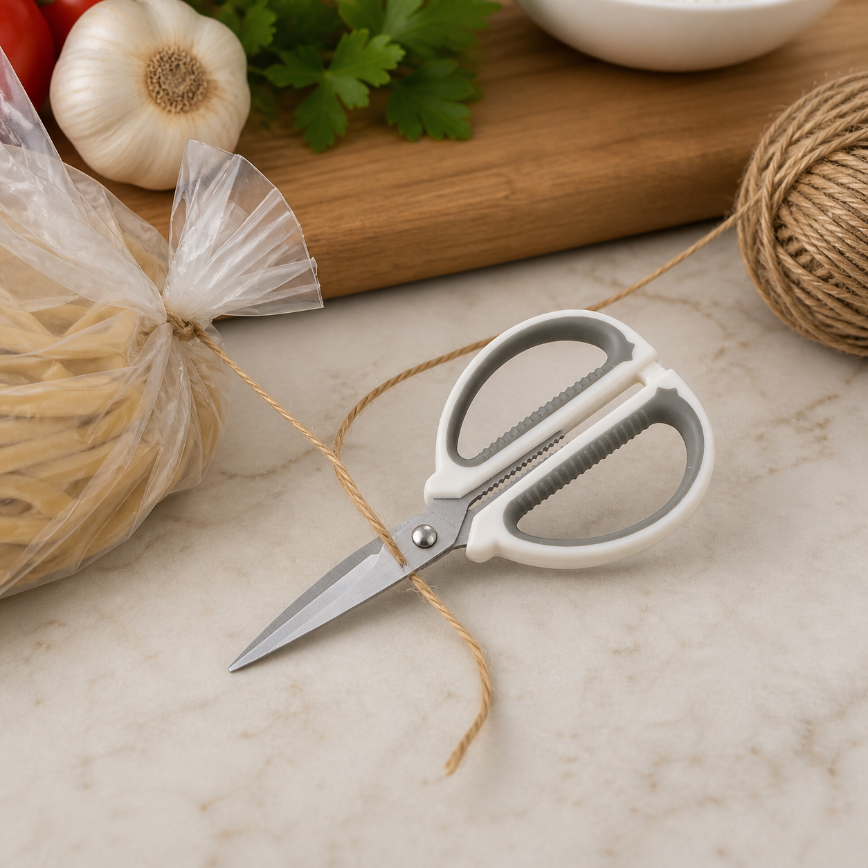 Tijeras de cocina pequeñas multiuso con hojas metálicas y agarre antideslizante - Imagen 8