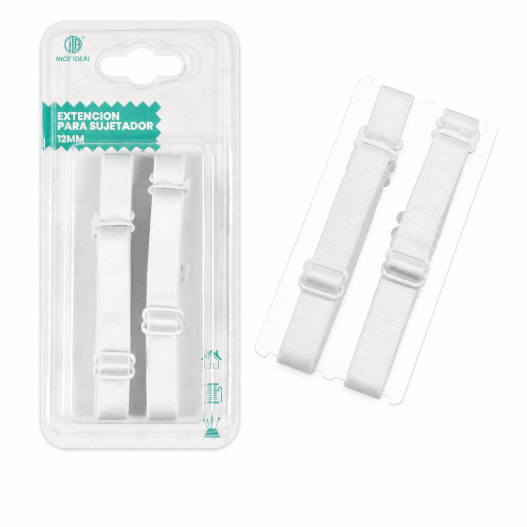 Tirantes elásticos blancos para sujetador 12 mm x 38 cm