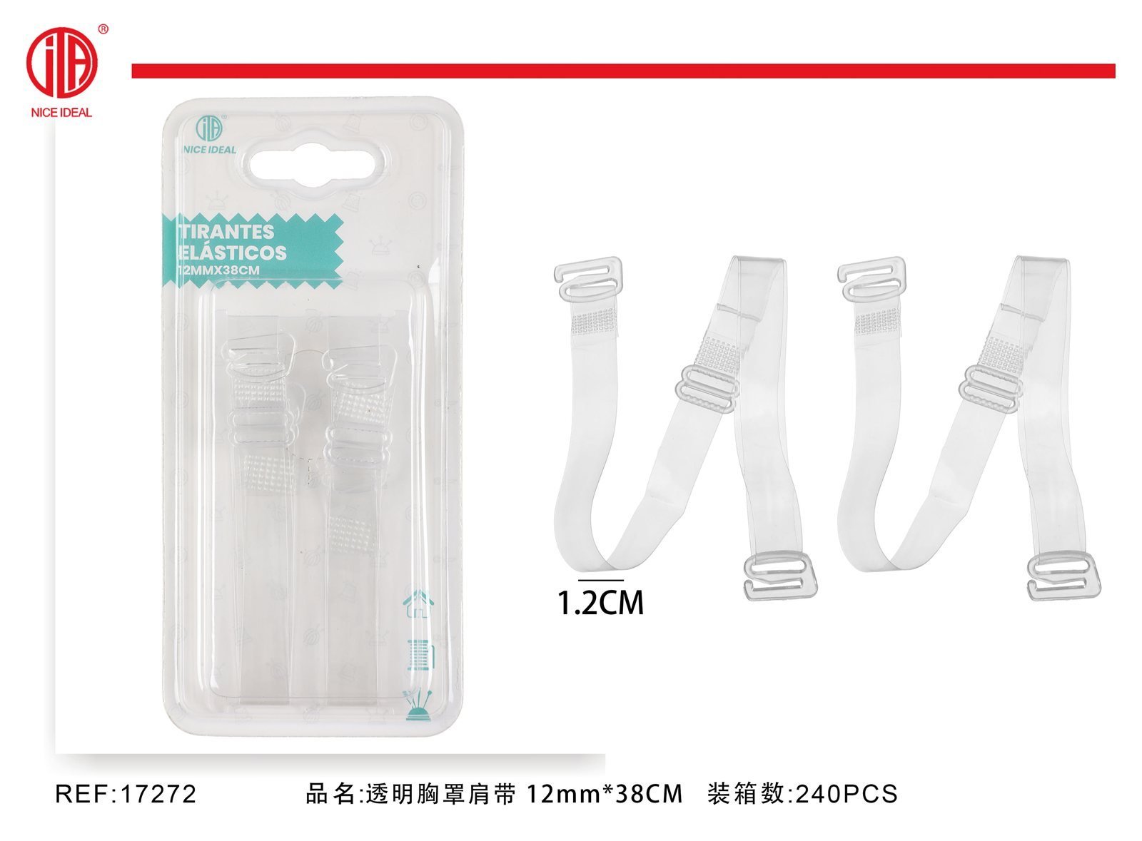 Tirantes Transparentes para Sujetador, 12 mm x 38 cm, Correas Ajustables - Imagen 4