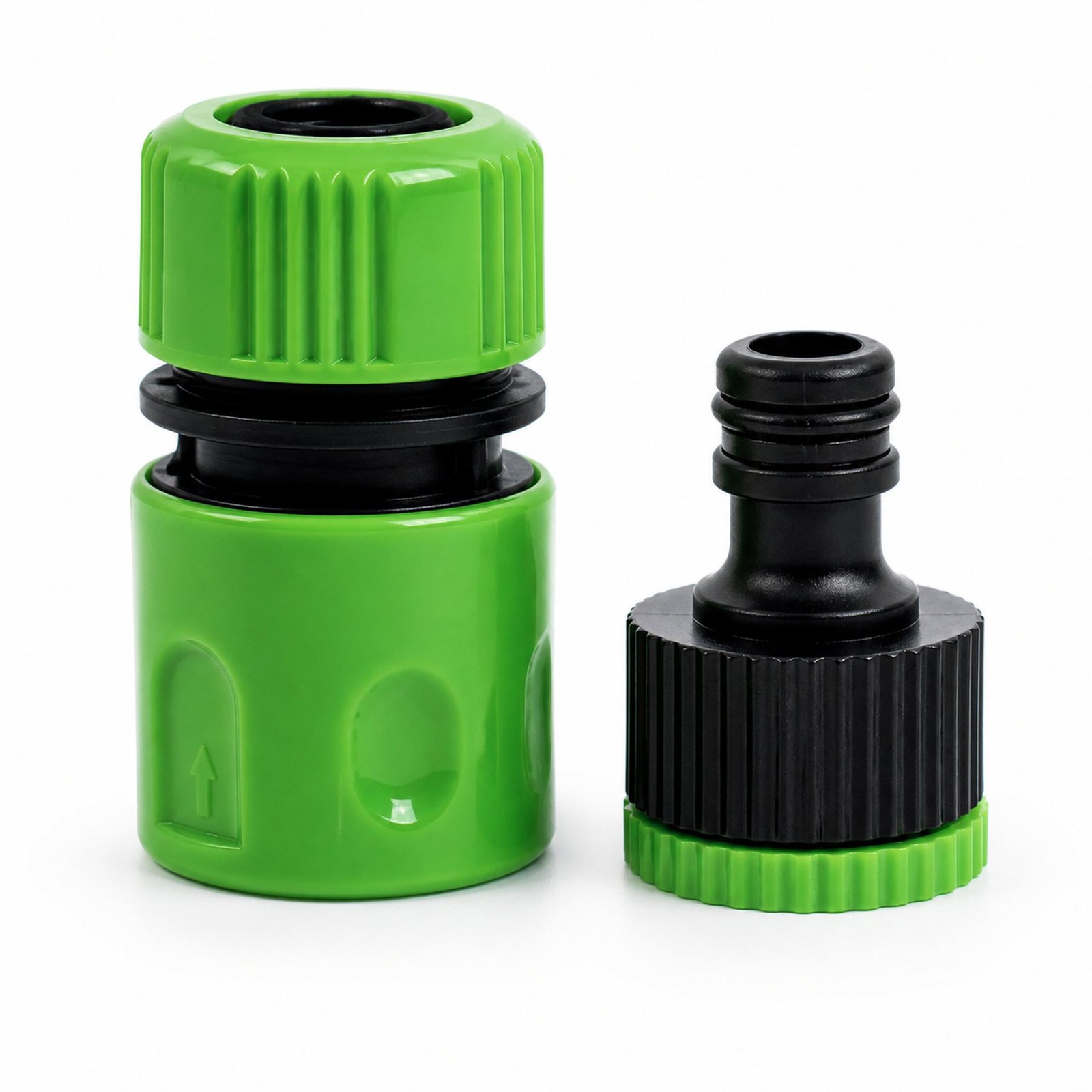 Set verde y negro de conectores para grifo y manguera, 2 piezas, SKU 40010