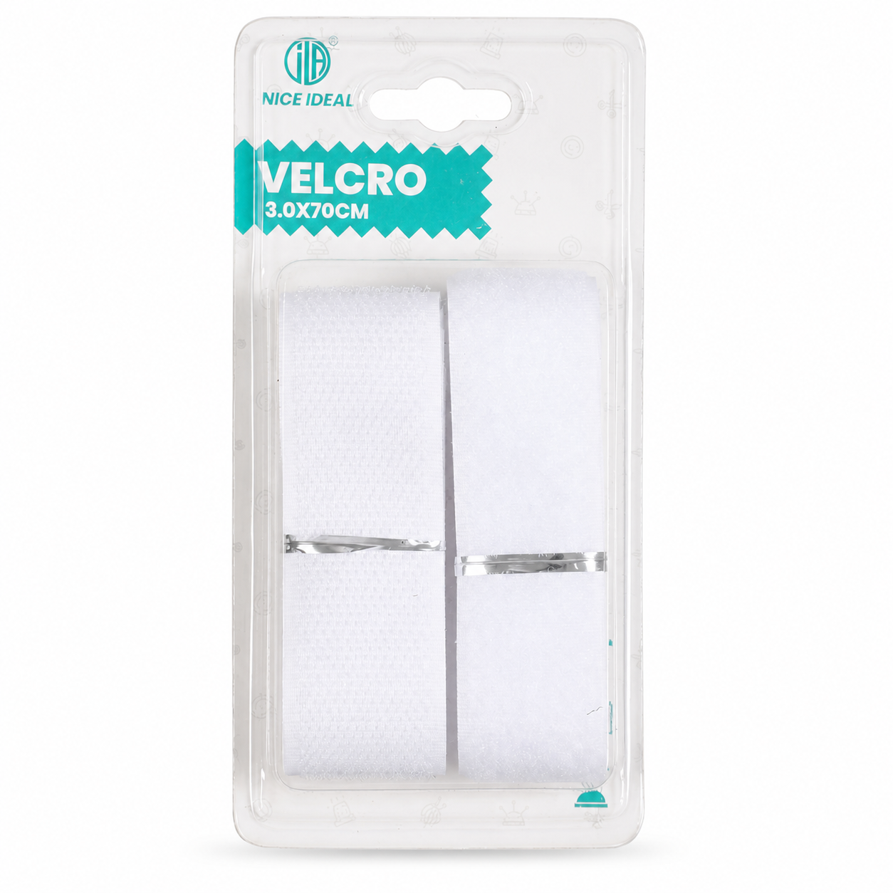 Velcro blanco 3 x 70 cm para organización y reparaciones
