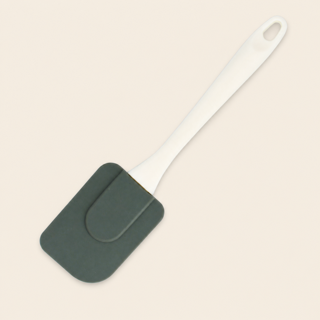 Espátula ancha de silicona para cocina, mango largo blanco, 24,5 cm