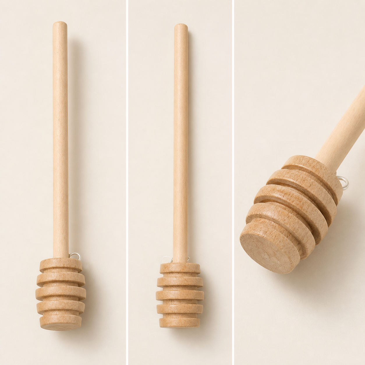 Palito de miel de madera, dosificador de miel con ranuras, 9,5 cm - Imagen 2