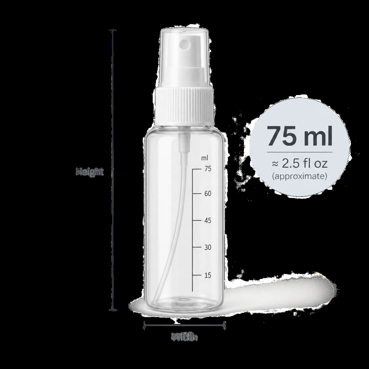 Botella pulverizadora 75 ml con bomba, gatillo y tapa abatible, SKU 15846 - Imagen 4