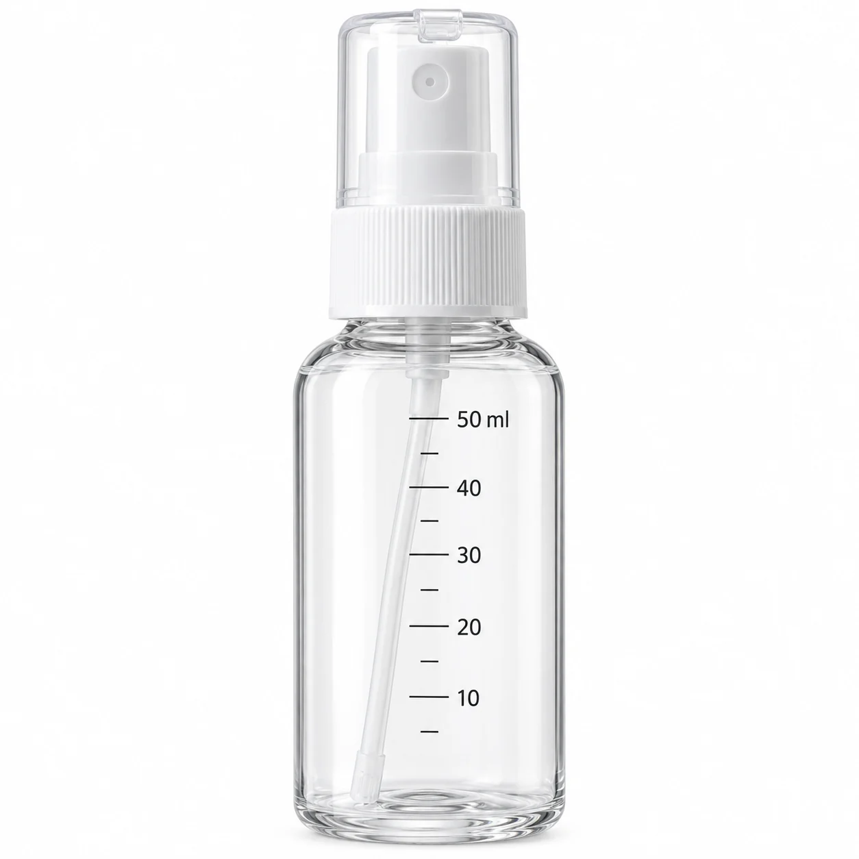 Botella pulverizadora 50 ml con bomba, gatillo y tapa abatible, SKU 15849