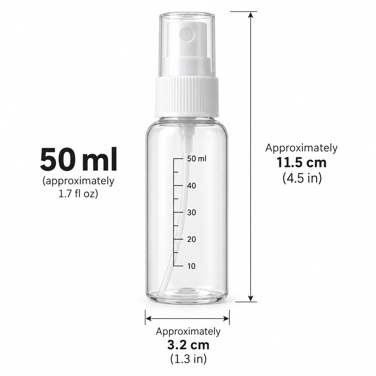 Botella pulverizadora 50 ml con bomba, gatillo y tapa abatible, SKU 15849 - Imagen 4