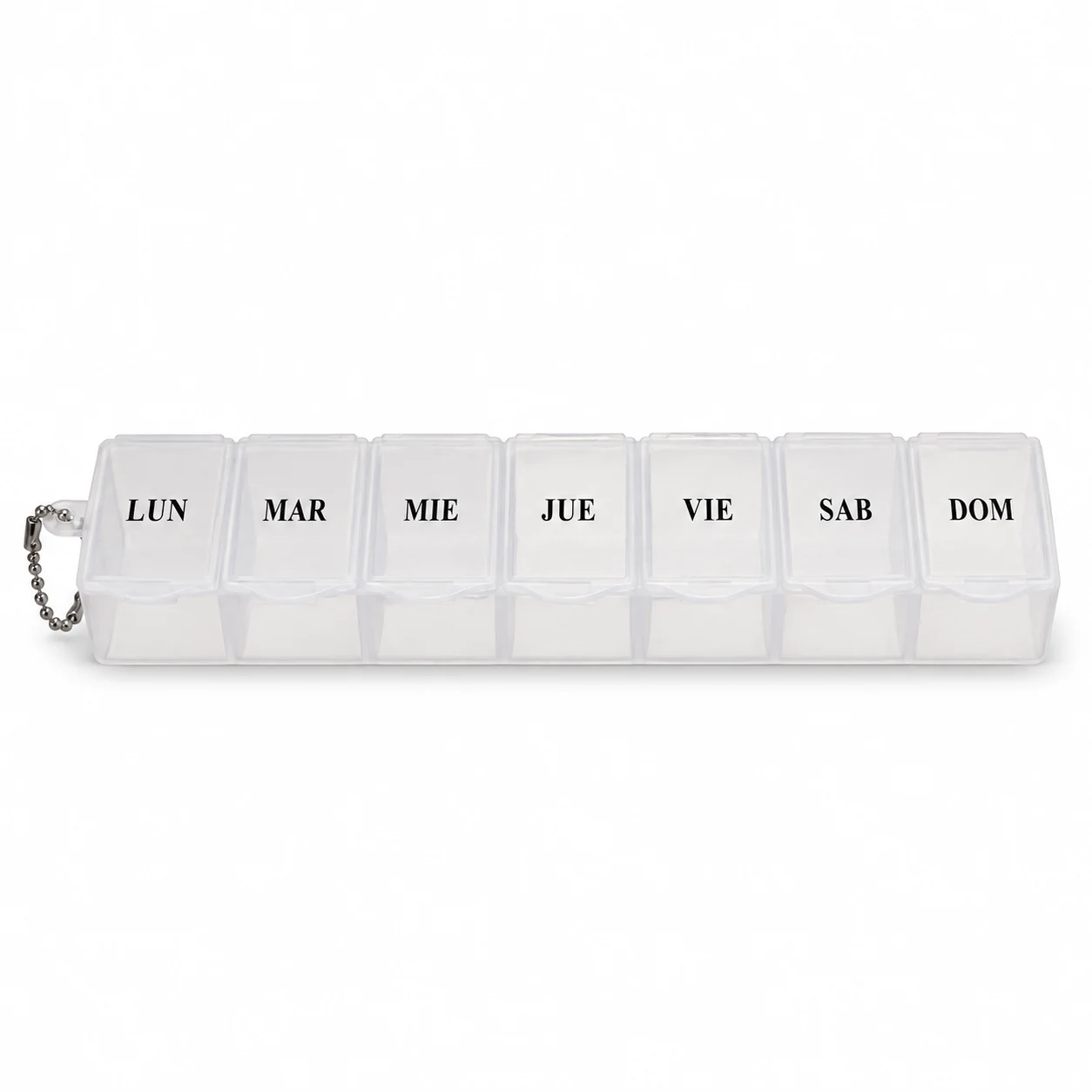 Pastillero modelo 2068 de 7 compartimentos blanco, organizador de medicamentos, SKU 15861