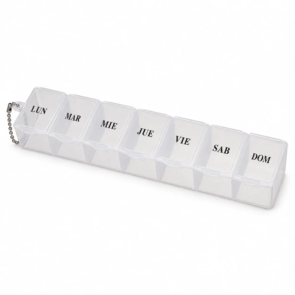Pastillero modelo 2068 de 7 compartimentos blanco, organizador de medicamentos, SKU 15861 - Imagen 2