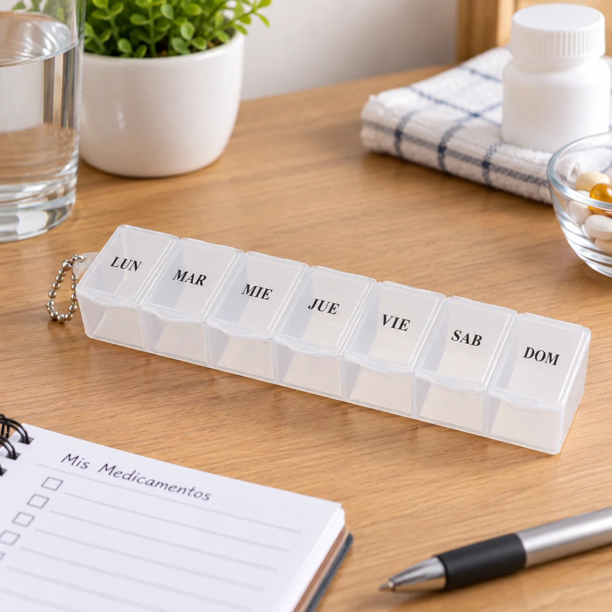 Pastillero modelo 2068 de 7 compartimentos blanco, organizador de medicamentos, SKU 15861 - Imagen 5