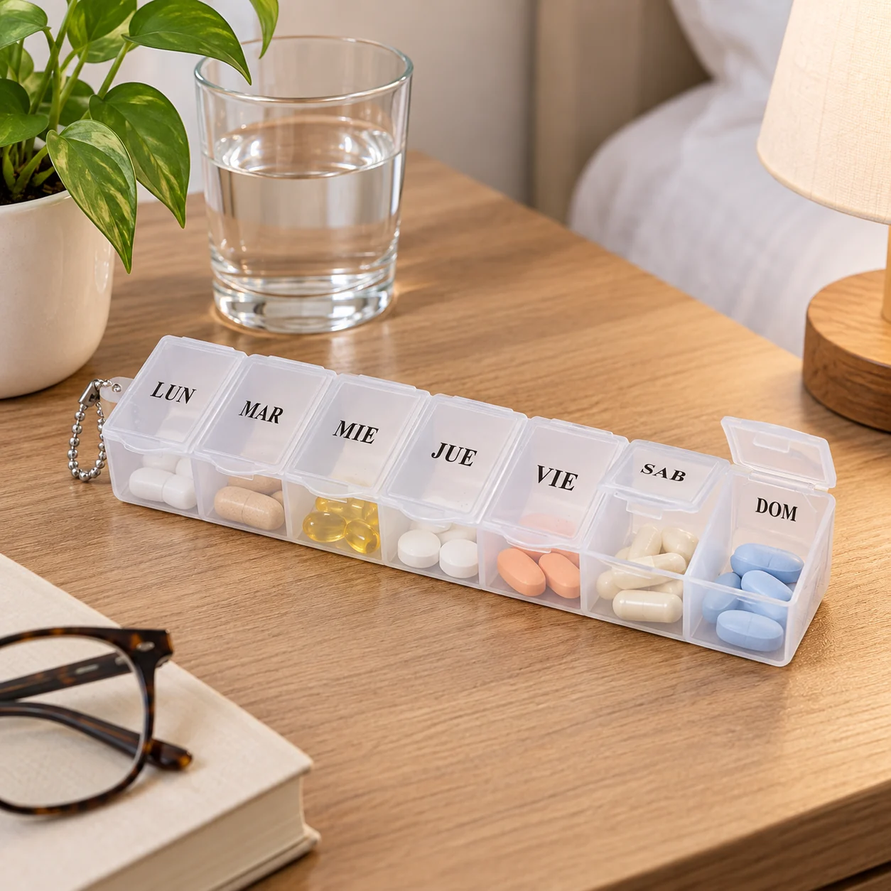 Pastillero modelo 2068 de 7 compartimentos blanco, organizador de medicamentos, SKU 15861 - Imagen 8