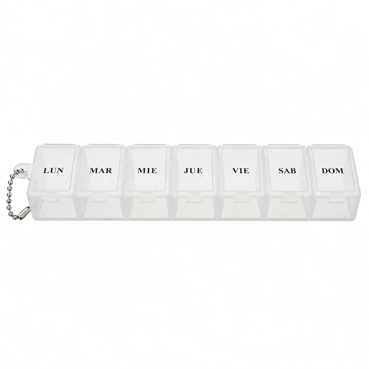 Pastillero de 7 compartimentos blanco, organizador de medicamentos, SKU 15862