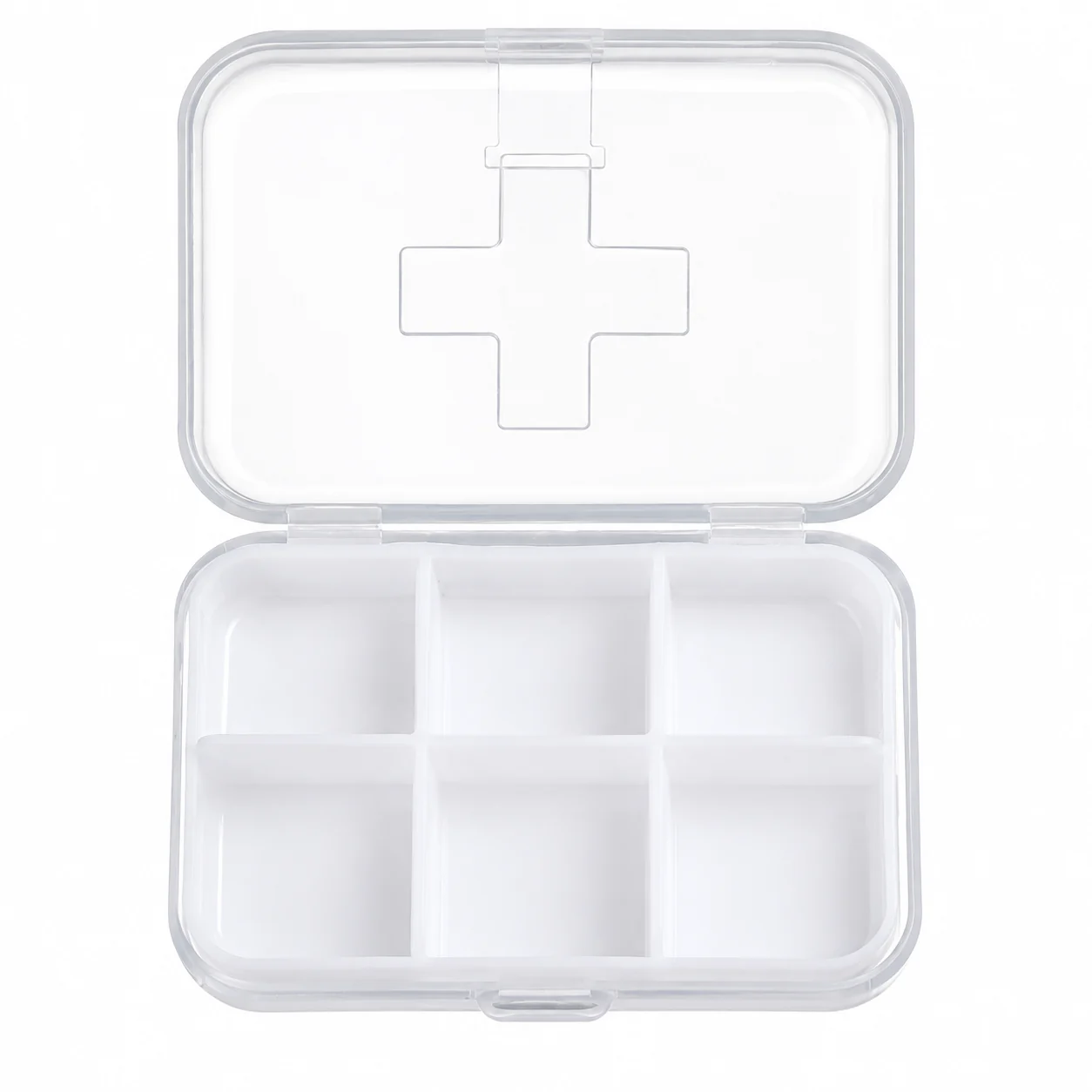 Pastillero de 6 compartimentos blanco, organizador de medicamentos, SKU 15865