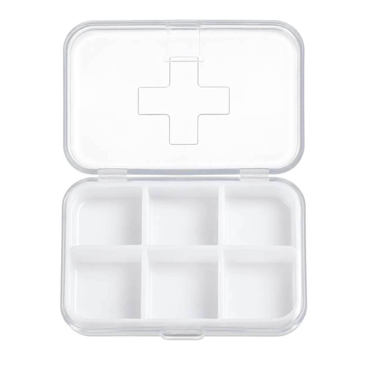 Pastillero de 6 compartimentos blanco, organizador de medicamentos, SKU 15865 - Imagen 2