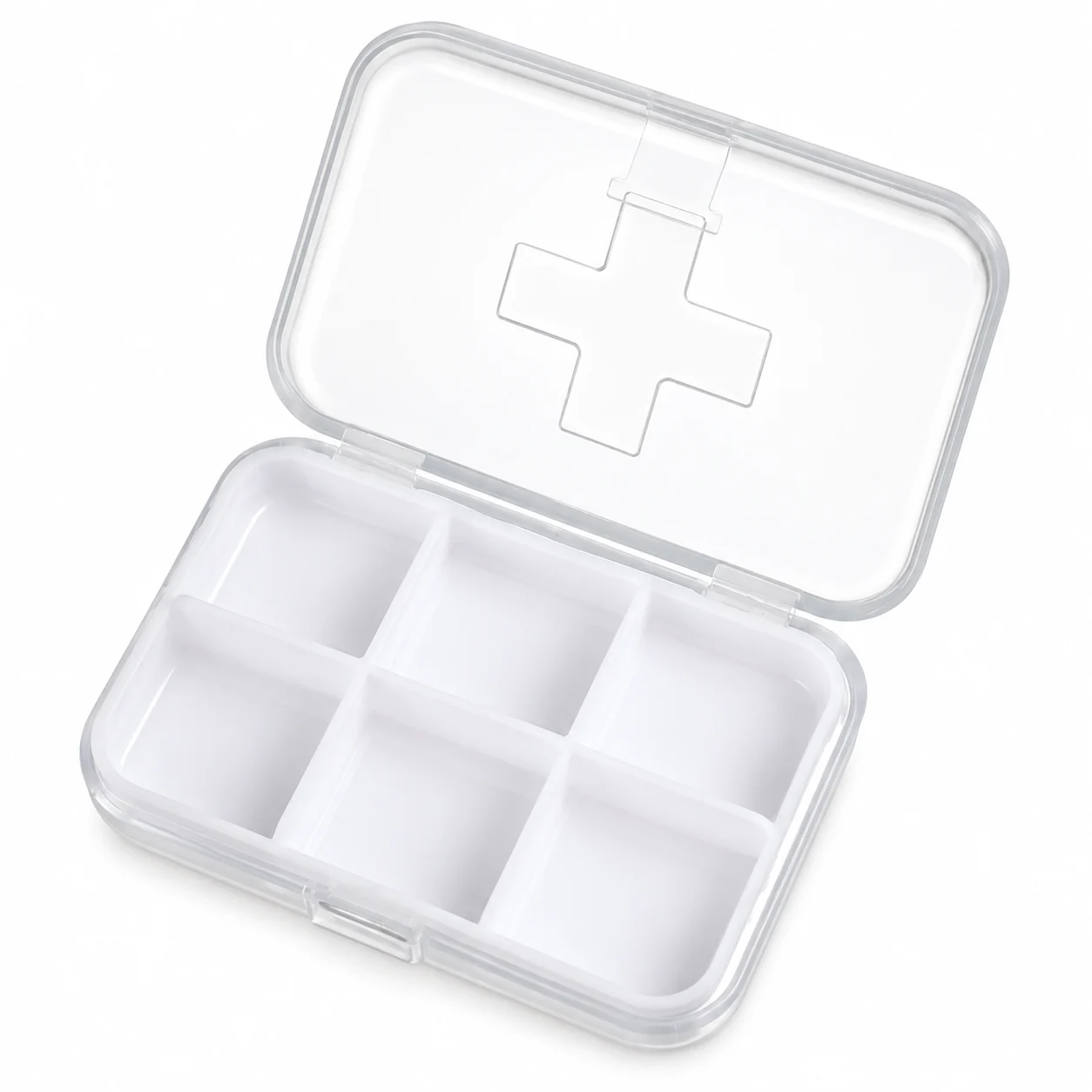 Pastillero de 6 compartimentos blanco, organizador de medicamentos, SKU 15865 - Imagen 3