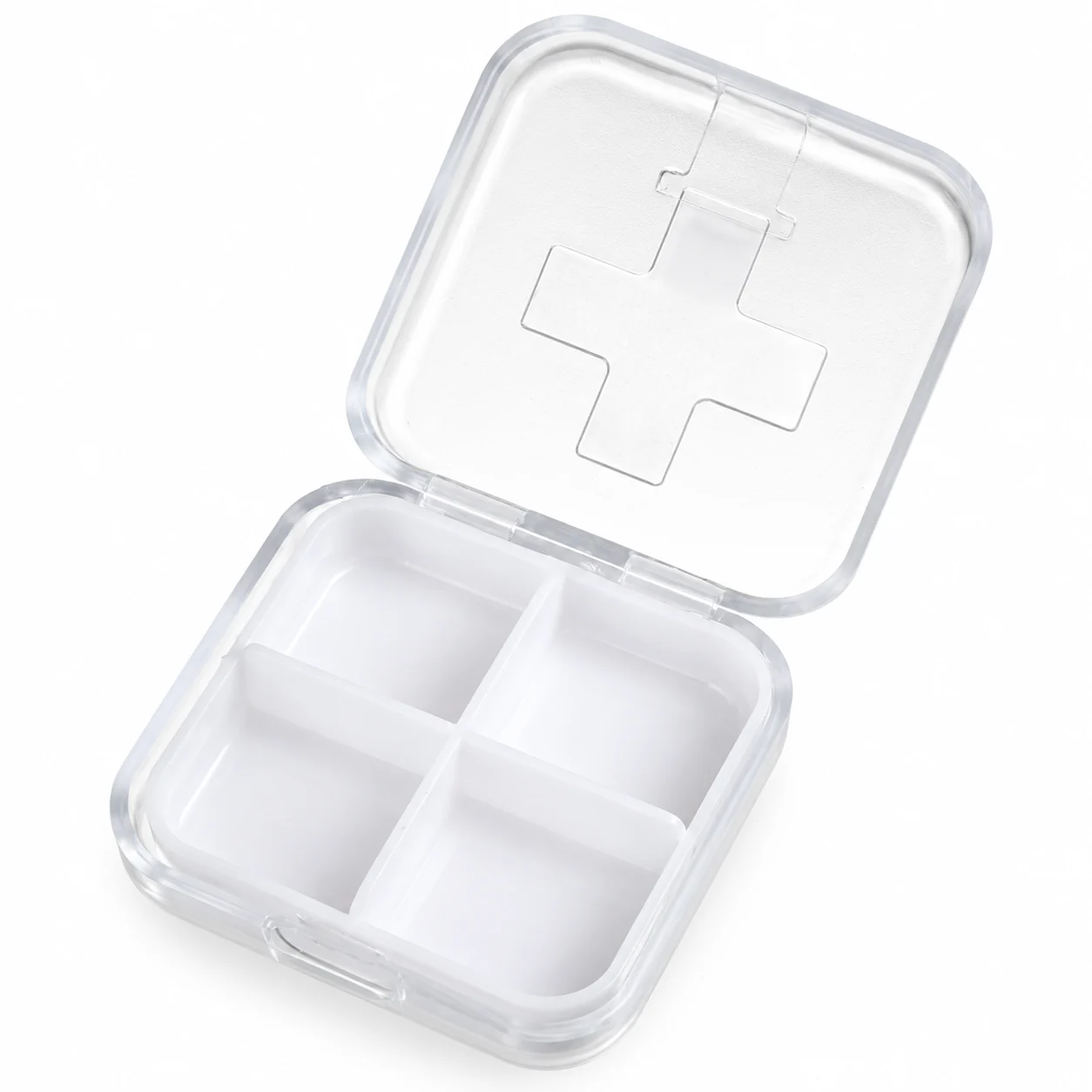 Pastillero de 4 compartimentos blanco, organizador de medicamentos, SKU 15866 - Imagen 4