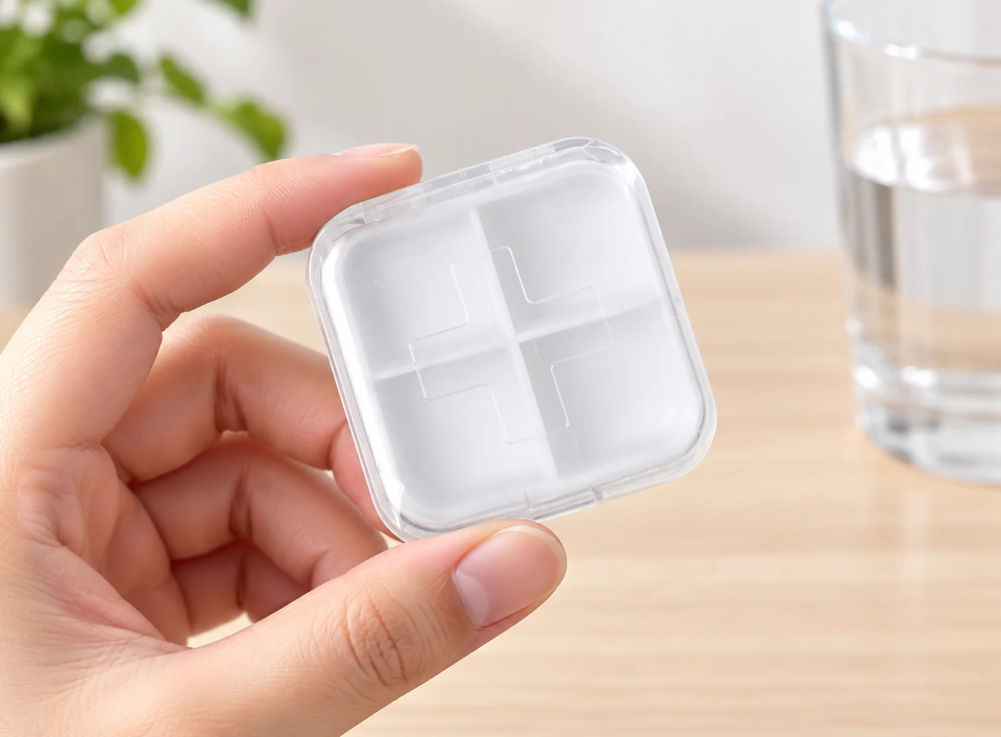 Pastillero de 4 compartimentos blanco, organizador de medicamentos, SKU 15866 - Imagen 7