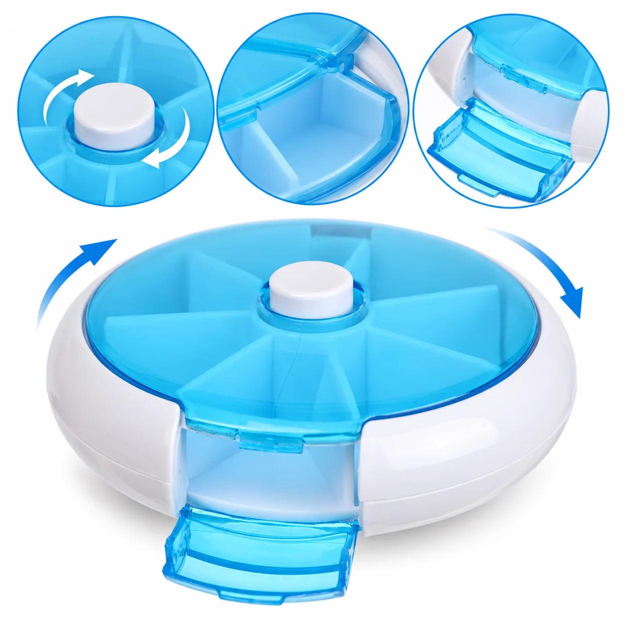 Pastillero de organizador de medicamentos colores surtidos, organizador de medicamentos, SKU 18428 - Imagen 4