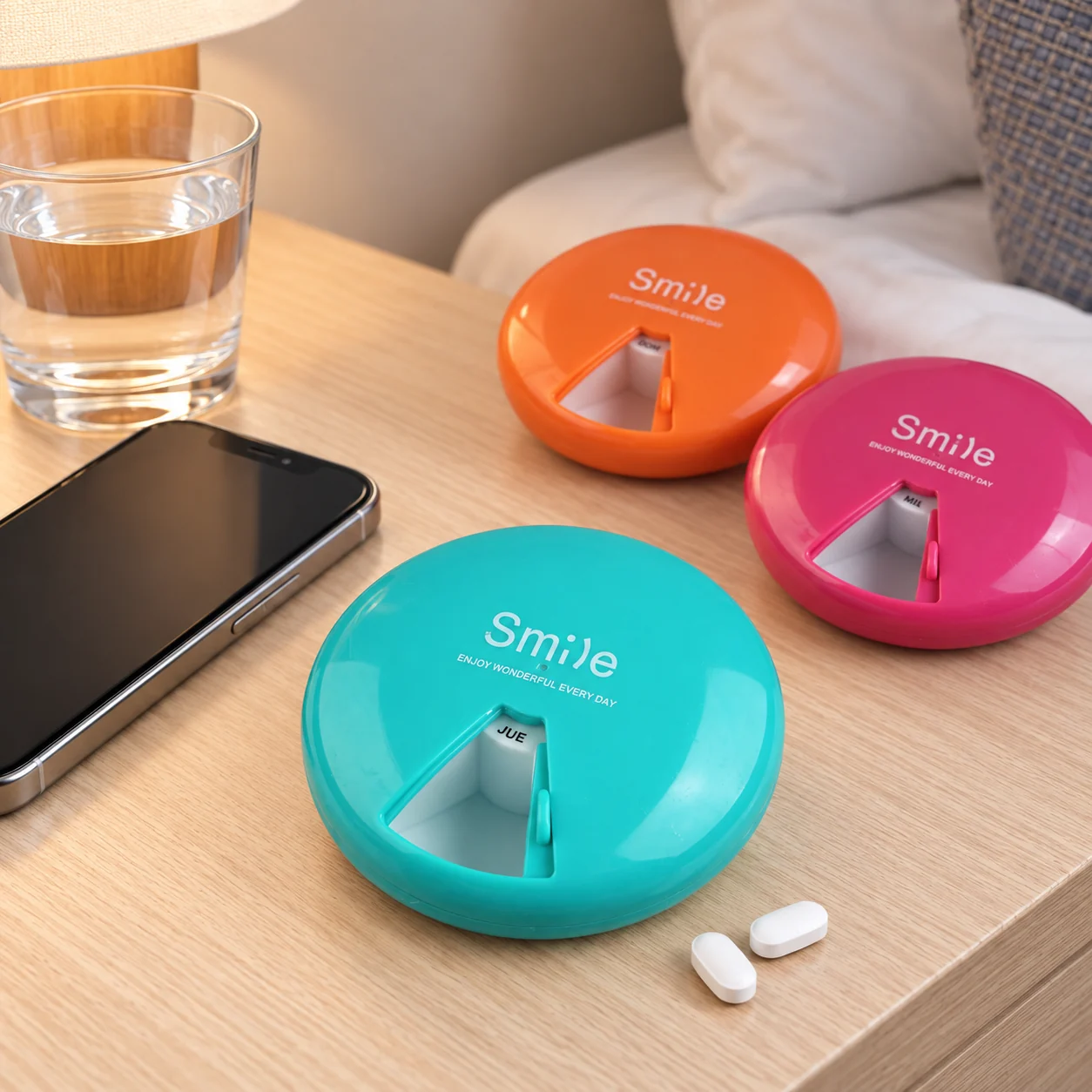 Pastillero de organizador de medicamentos colores surtidos, organizador de medicamentos, SKU 18430 - Imagen 6