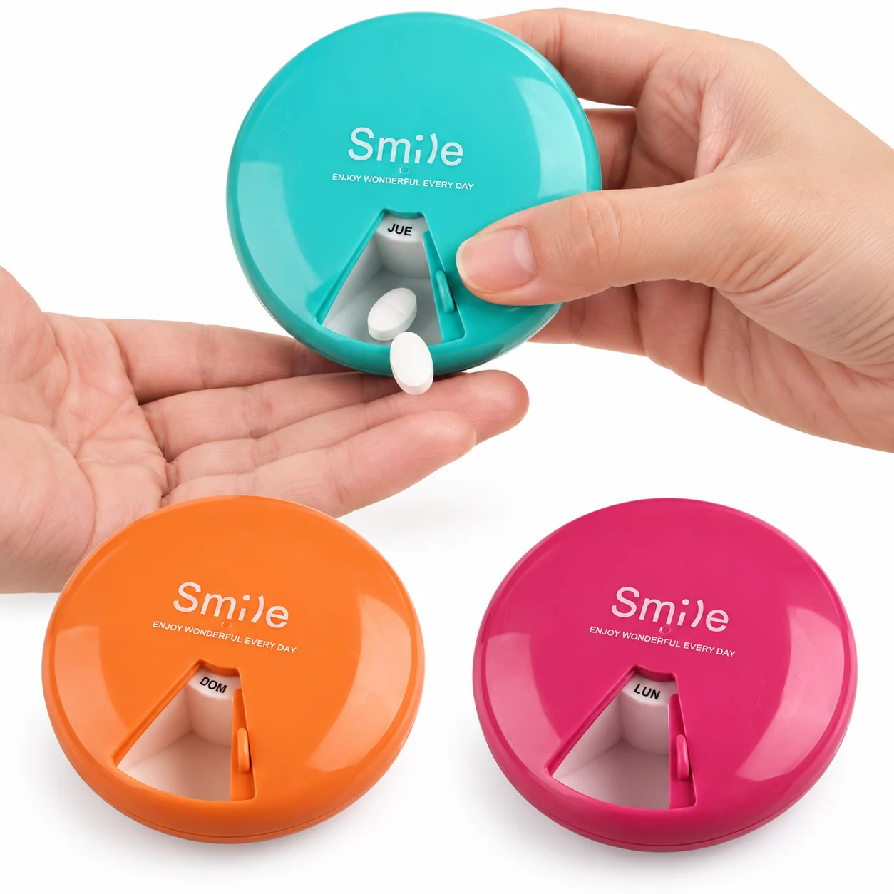 Pastillero de organizador de medicamentos colores surtidos, organizador de medicamentos, SKU 18430 - Imagen 7