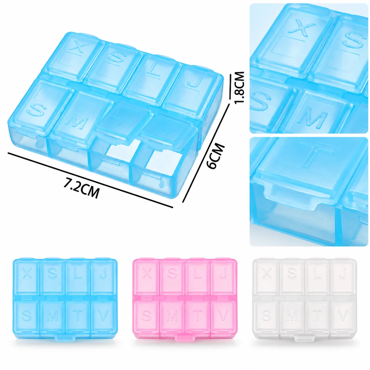 Pastillero modelo P0403 de organizador de medicamentos, organizador de medicamentos, SKU 18848 - Imagen 4