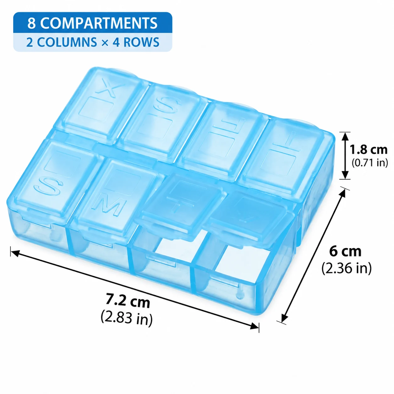Pastillero modelo P0403 de organizador de medicamentos, organizador de medicamentos, SKU 18848 - Imagen 5