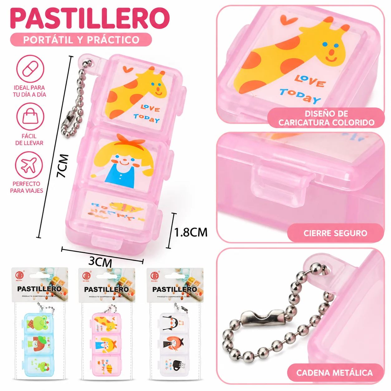 Pastillero modelo P0410 de organizador de medicamentos, organizador de medicamentos, SKU 18849 - Imagen 4