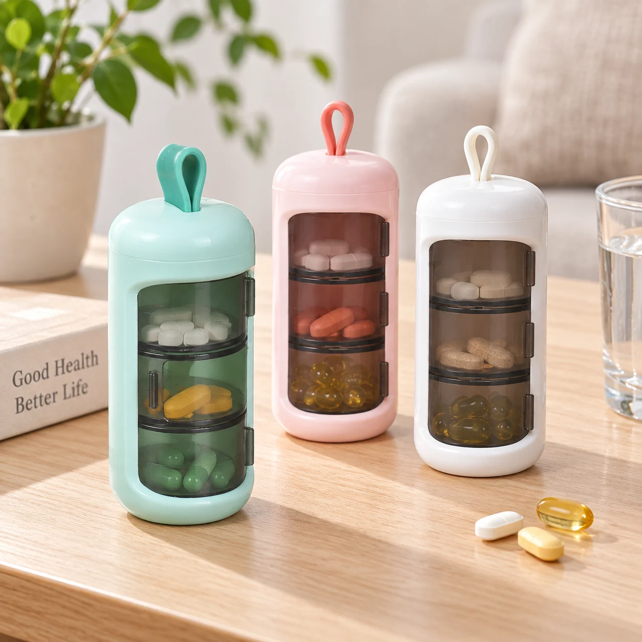 Pastillero de organizador de medicamentos, organizador de medicamentos, SKU 19309 - Imagen 8