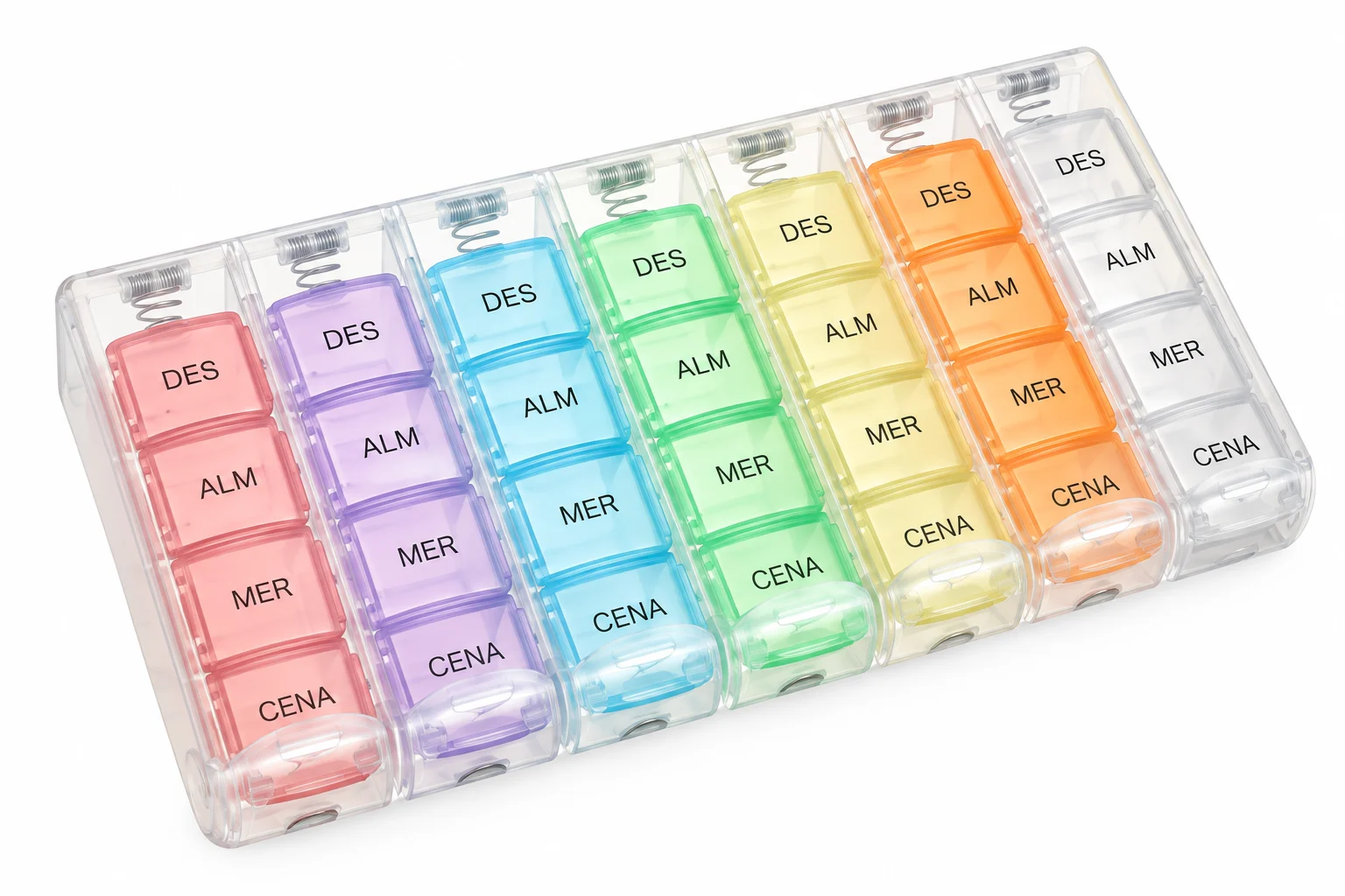 Pastillero modelo 5058 de 28 compartimentos, organizador de medicamentos, SKU 19317 - Imagen 3