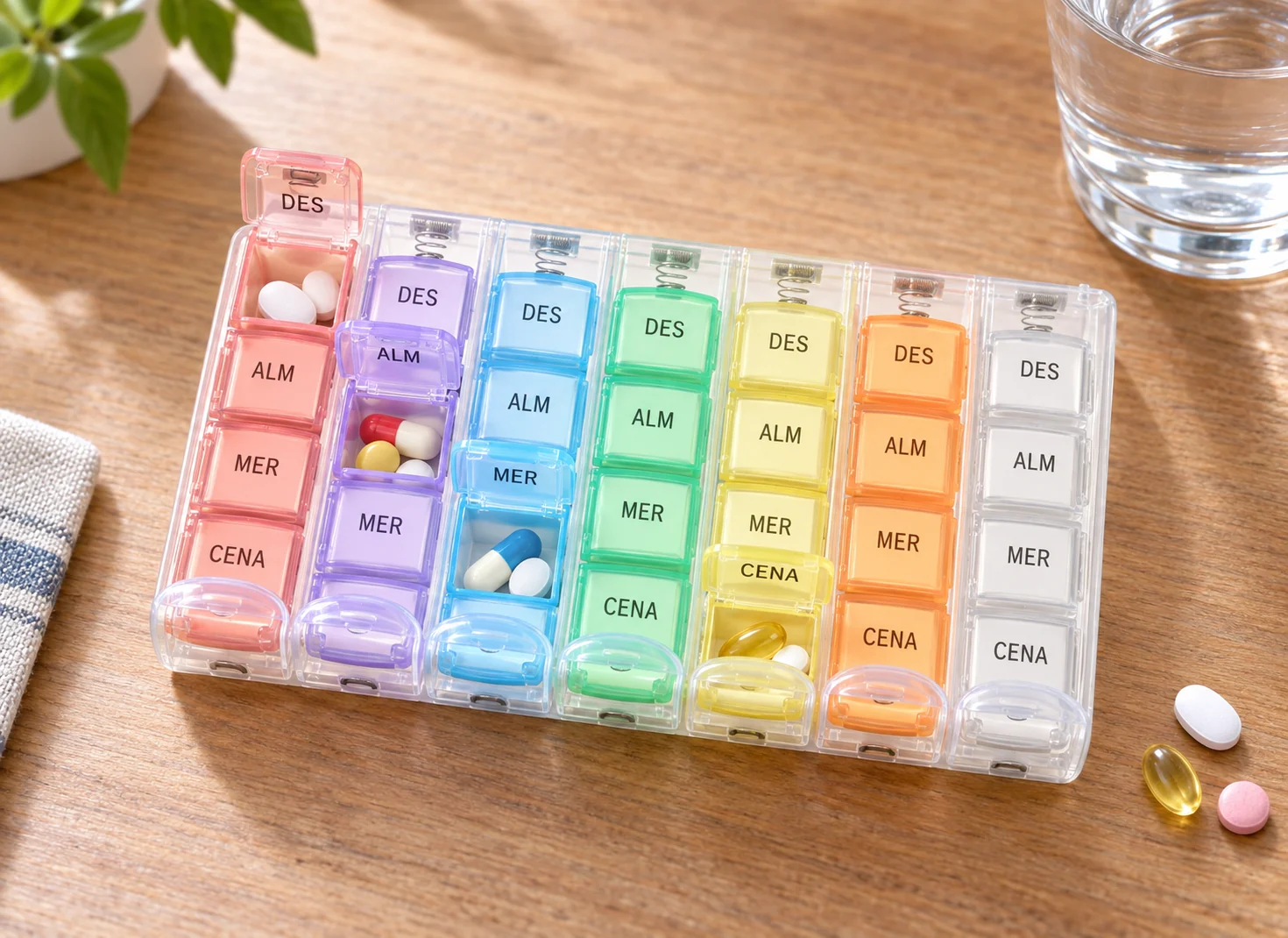 Pastillero modelo 5058 de 28 compartimentos, organizador de medicamentos, SKU 19317 - Imagen 8