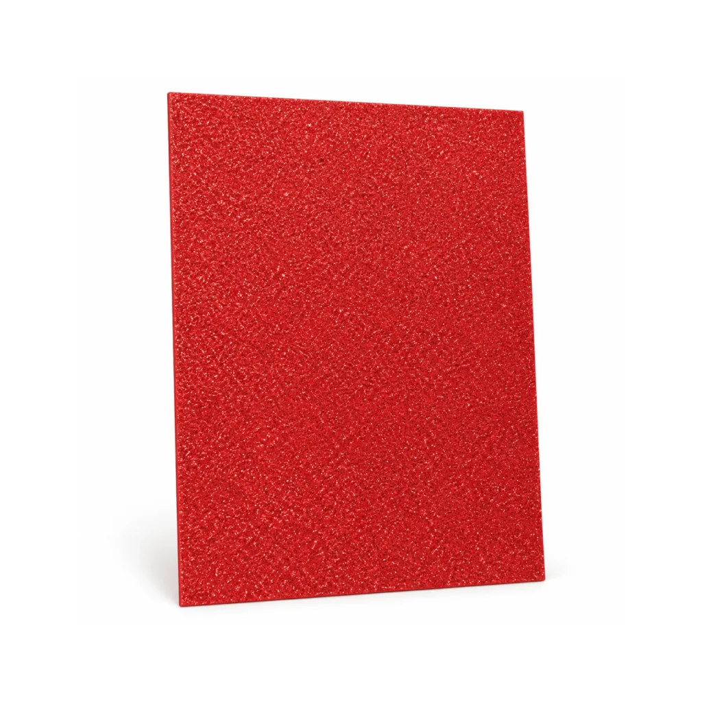 Lámina de Goma EVA rojo intenso con glitter, 40 x 60 cm, 2 mm