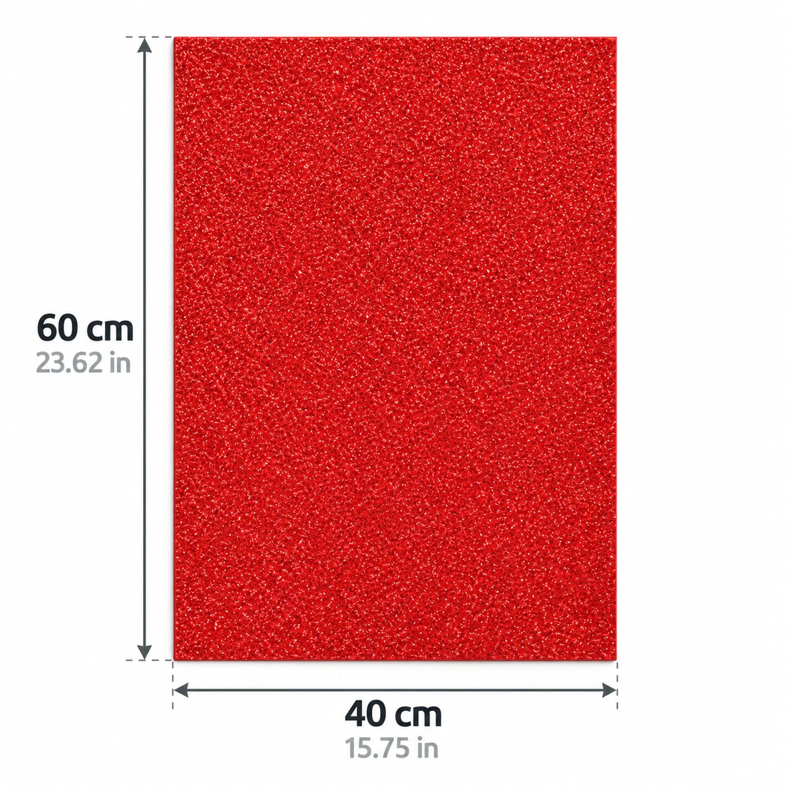 Lámina de Goma EVA rojo intenso con glitter, 40 x 60 cm, 2 mm - Imagen 4