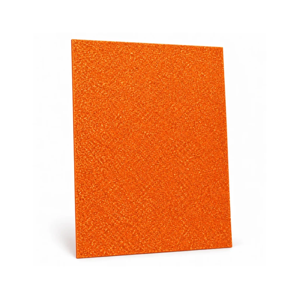 Lámina de Goma EVA naranja con glitter, 40 x 60 cm, 2 mm
