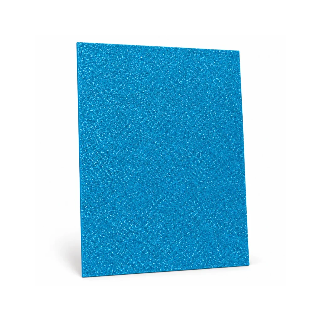 Lámina de Goma EVA azul lago con glitter, 40 x 60 cm, 2 mm