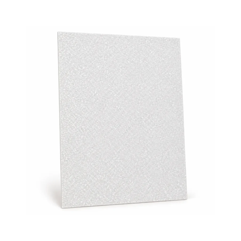 Lámina de Goma EVA blanco con glitter iridiscente, 40 x 60 cm, 2 mm
