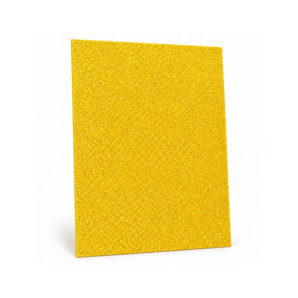 Lámina de Goma EVA amarillo con glitter iridiscente, 40 x 60 cm, 2 mm