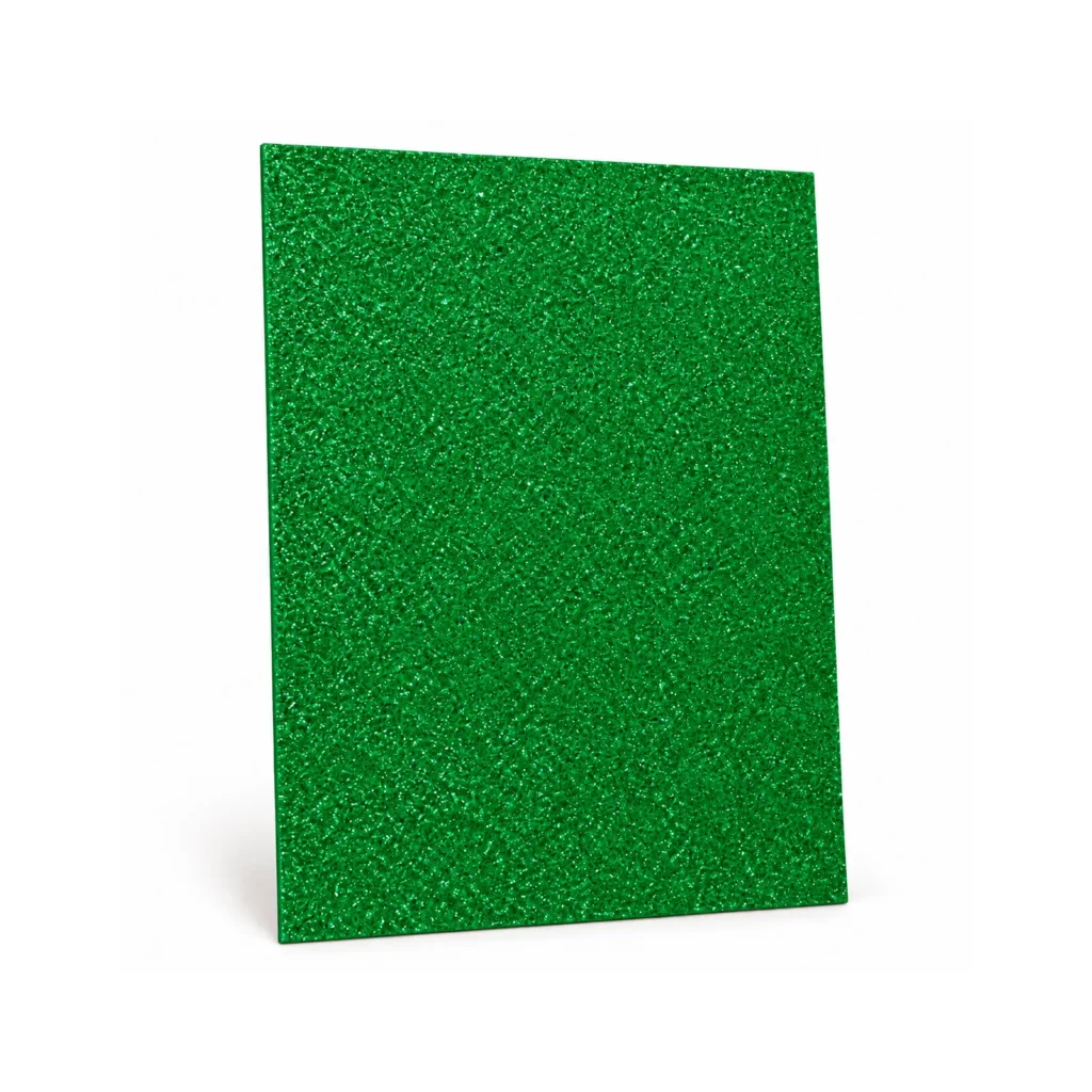 Lámina de Goma EVA verde con glitter iridiscente, 40 x 60 cm, 2 mm