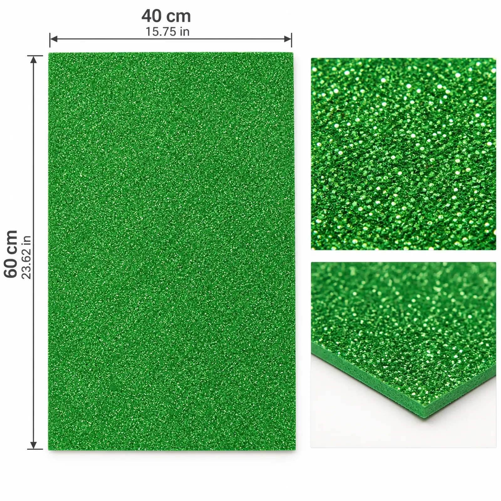Lámina de Goma EVA verde pasto mate, 40 x 60 cm, 2 mm - Imagen 3