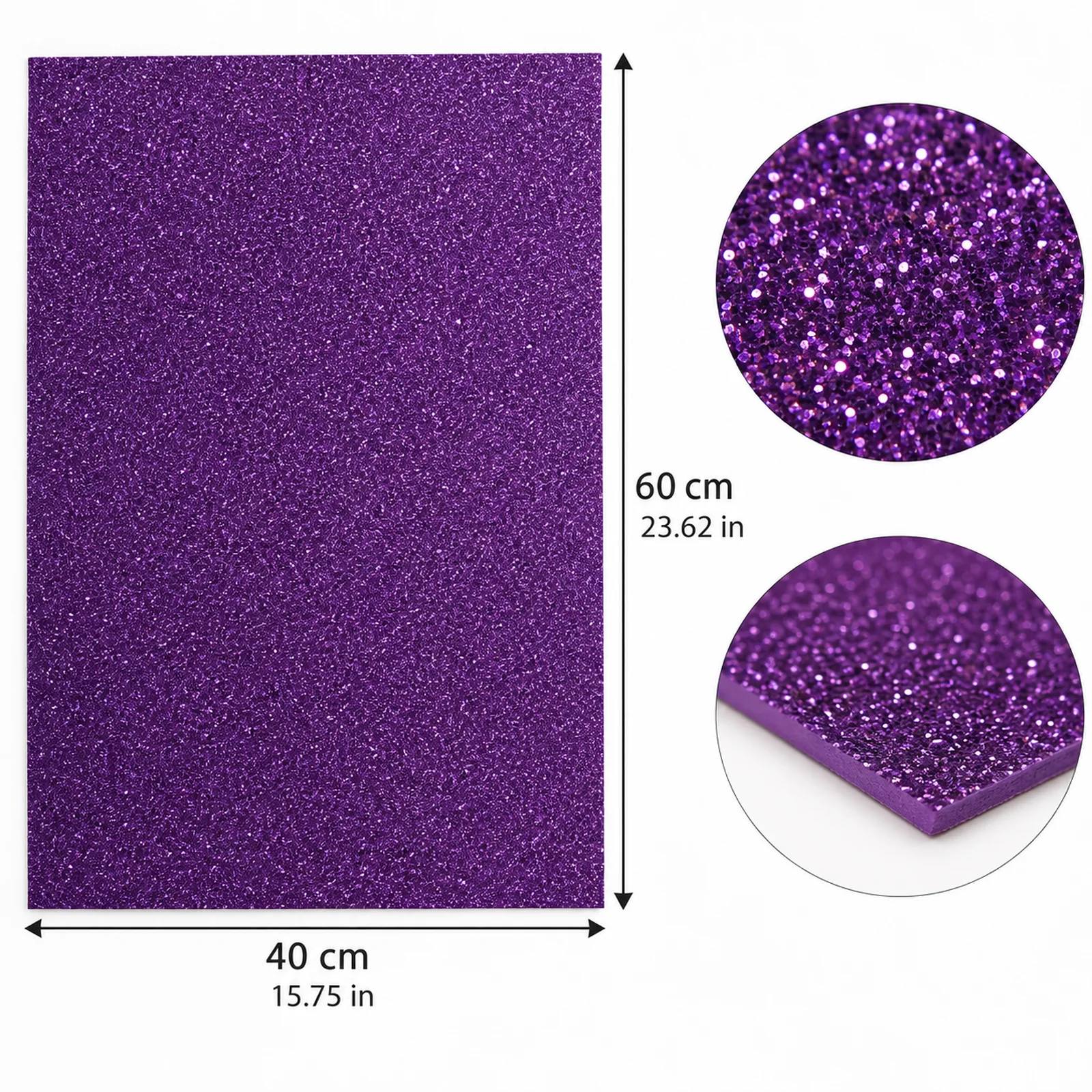 Lámina de Goma EVA morado oscuro mate, 40 x 60 cm, 2 mm - Imagen 3