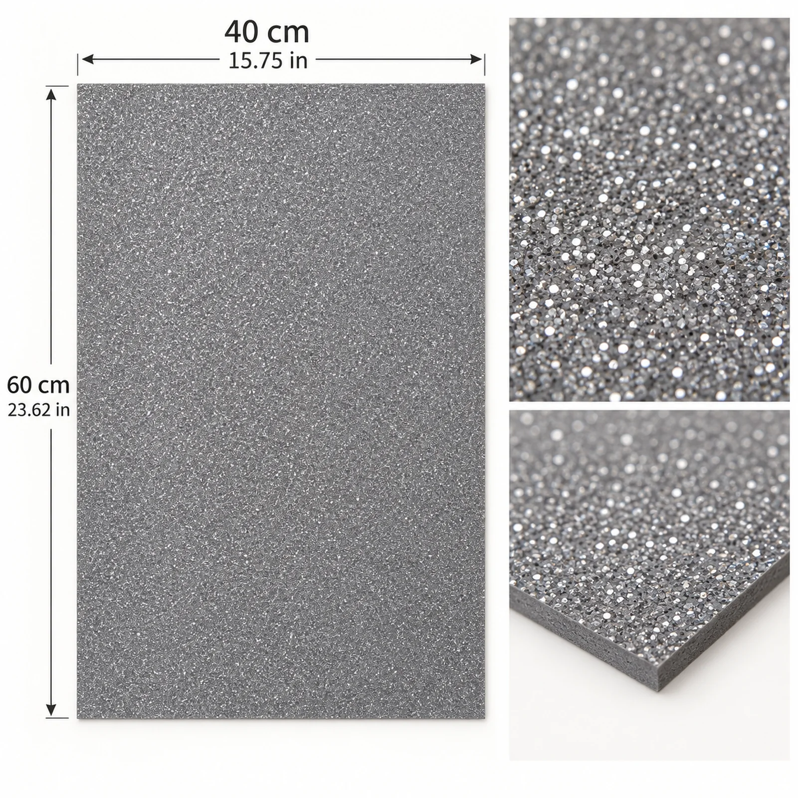 Lámina de Goma EVA gris mate, 40 x 60 cm, 2 mm - Imagen 3
