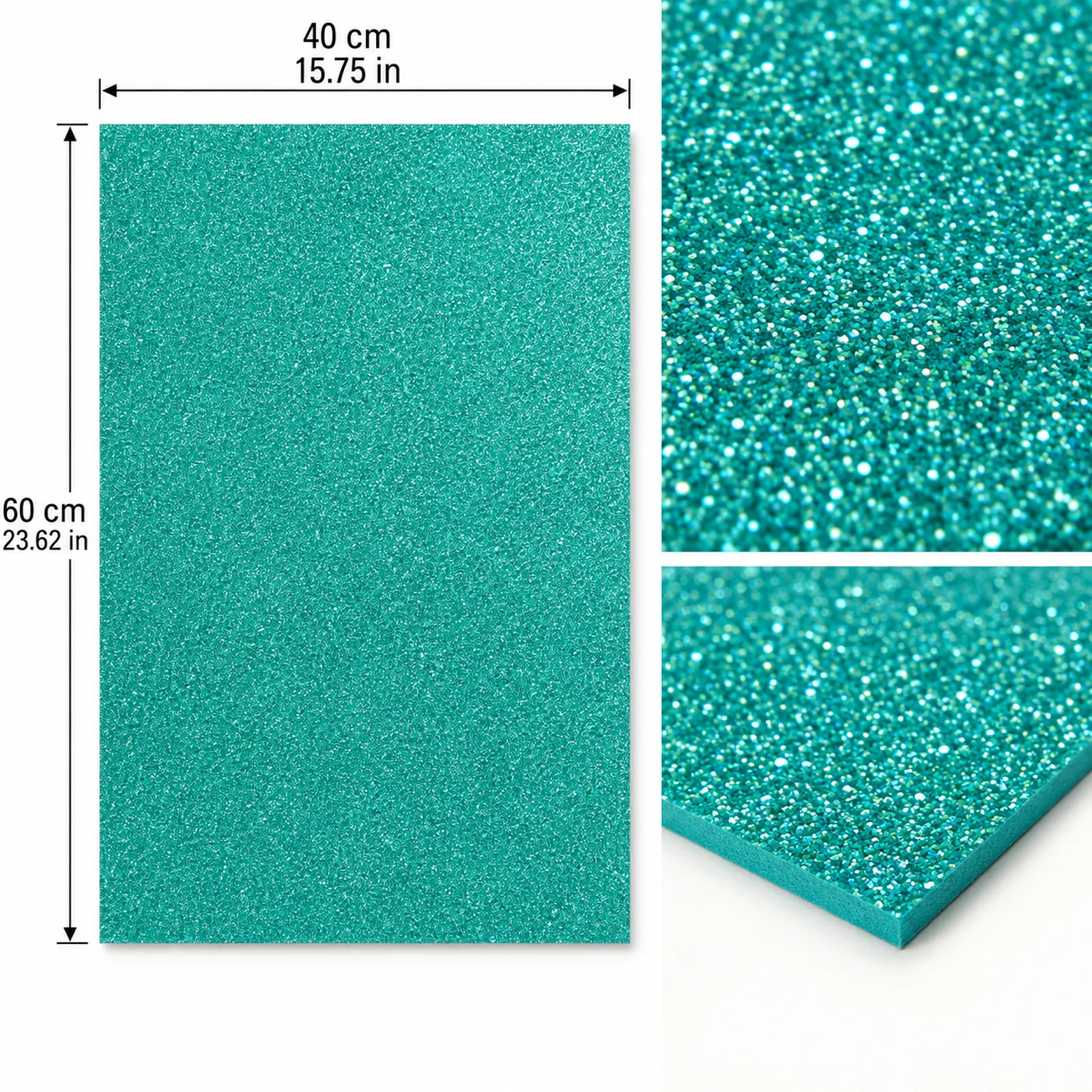 Lámina de Goma EVA azul verdoso mate, 40 x 60 cm, 2 mm - Imagen 3