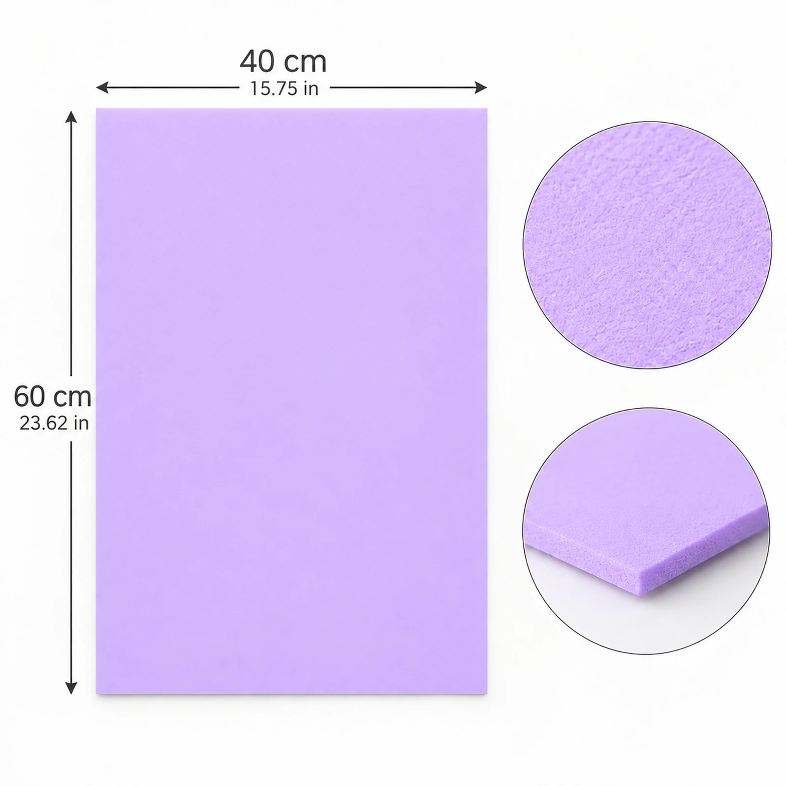 Lámina de Goma EVA lavanda macaron mate, 40 x 60 cm, 2 mm - Imagen 3