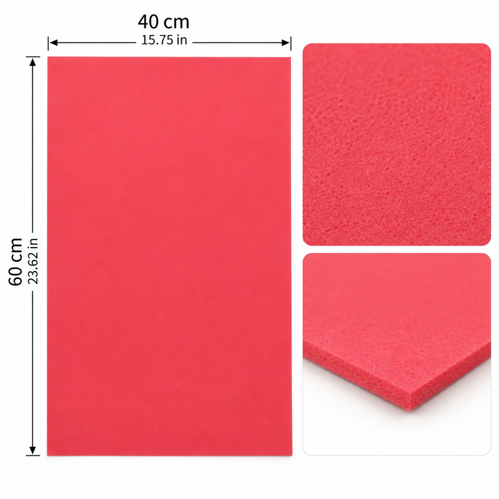 Lámina de Goma EVA rojo sandía mate, 40 x 60 cm, 2 mm - Imagen 3
