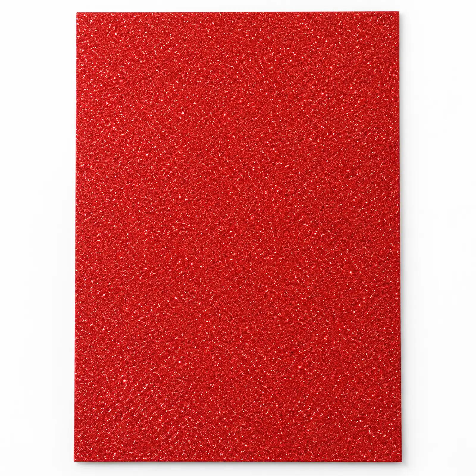 Lámina de Goma EVA rojo intenso con glitter iridiscente, 40 x 60 cm, 2 mm